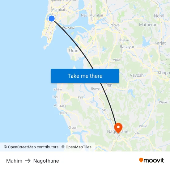Mahim to Nagothane map