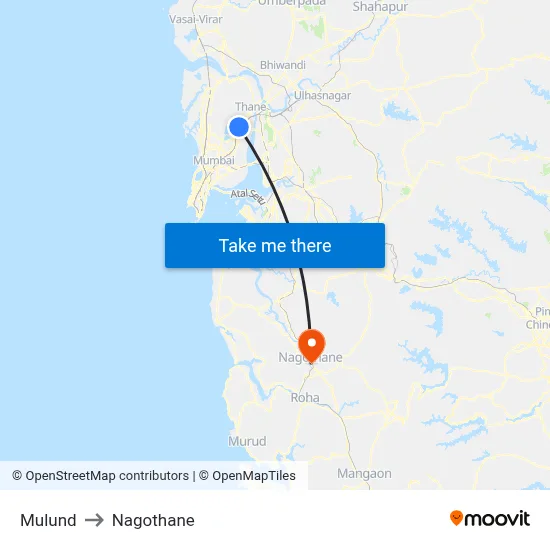 मुलुंड to नागोठणे map