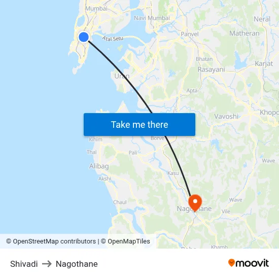 Shivadi to Nagothane map