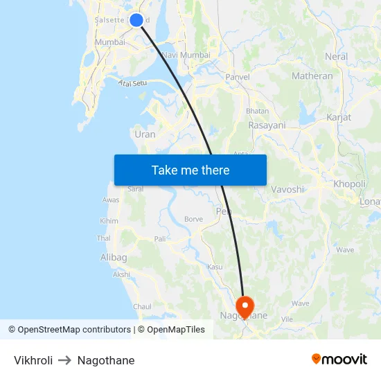 Vikhroli to Nagothane map