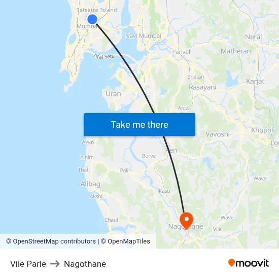 Vile Parle to Nagothane map