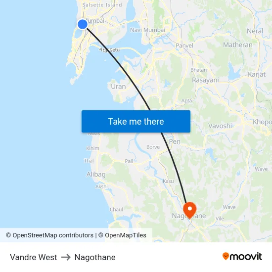 Vandre West to Nagothane map