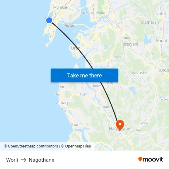 Worli to Nagothane map