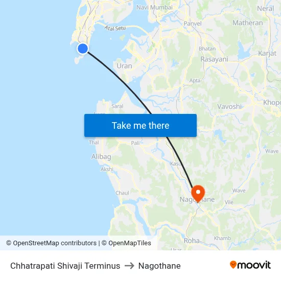 Chhatrapati Shivaji Terminus to Nagothane map