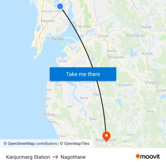 Kanjurmarg Station to Nagothane map