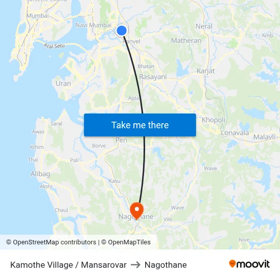 Kamothe Village / Mansarovar to Nagothane map