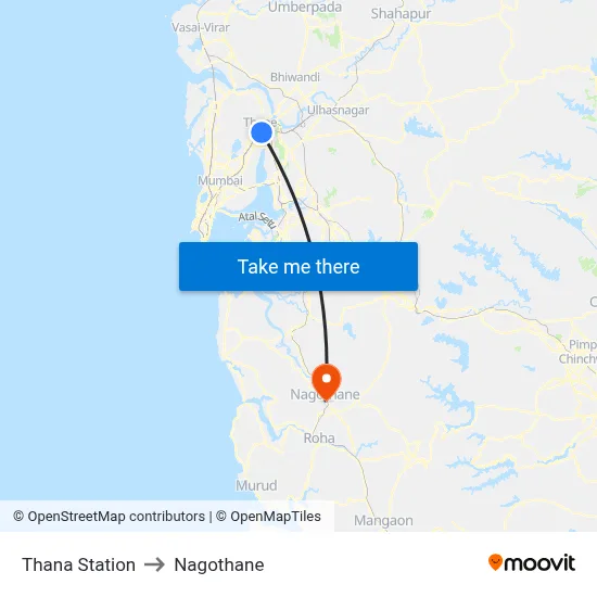 Thana Station to Nagothane map