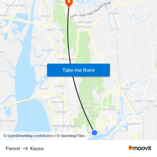 पनवेल to कौसा map