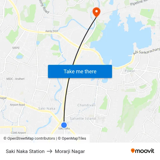 Saki Naka Station to Morarji Nagar map