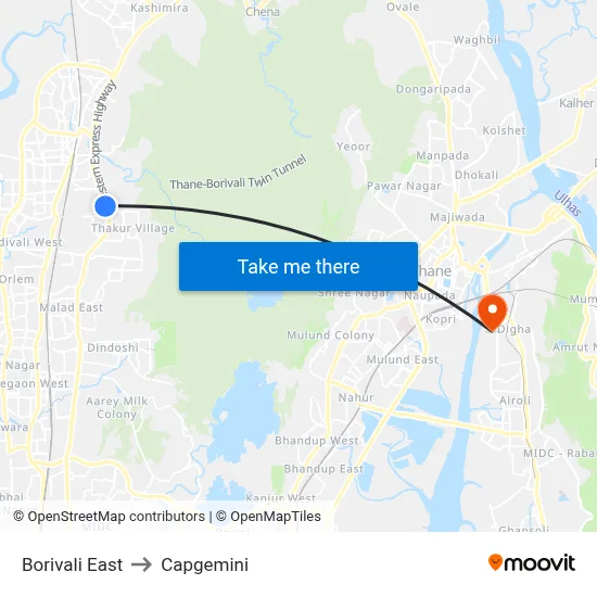 बोरीवली पूर्व to कैपजेमिनी map