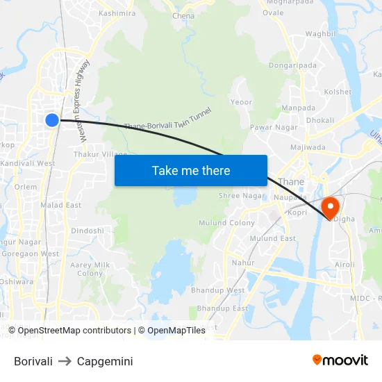 बोरीवली to कैपजेमिनी map