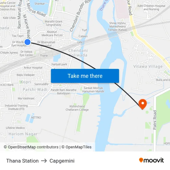 Thana Station to Capgemini map