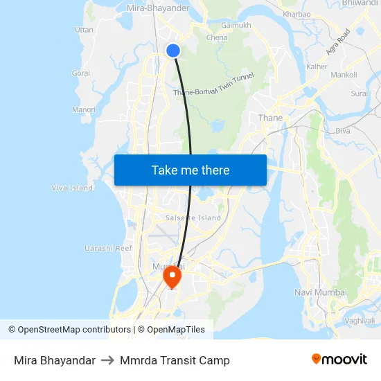 Mira Bhayandar to Mmrda Transit Camp map