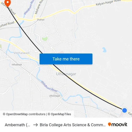 Ambernath (Sc) to Birla College Arts Science & Commerce map
