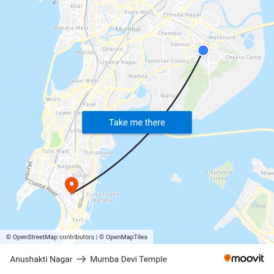 Anushakti Nagar to Mumba Devi Temple map