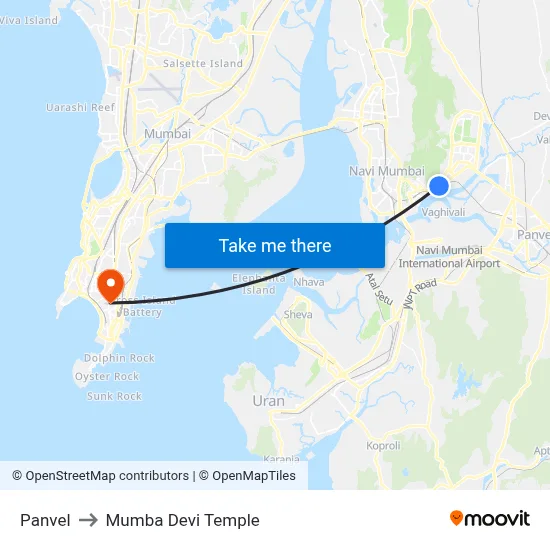 Panvel to Mumba Devi Temple map