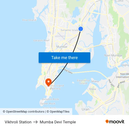 Vikhroli Station to Mumba Devi Temple map