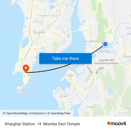 Kharghar Station to Mumba Devi Temple map