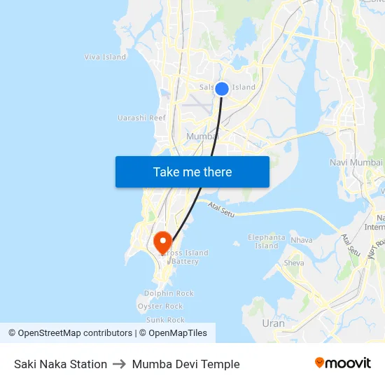 Saki Naka Station to Mumba Devi Temple map