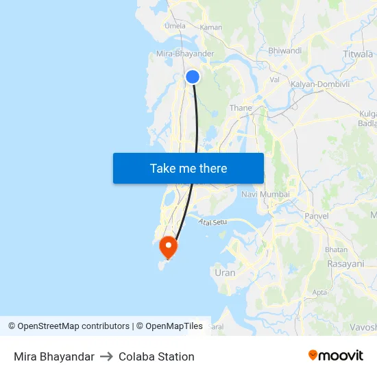Mira Bhayandar to Colaba Station map