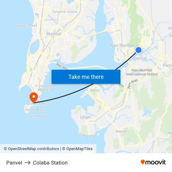 Panvel to Colaba Station map