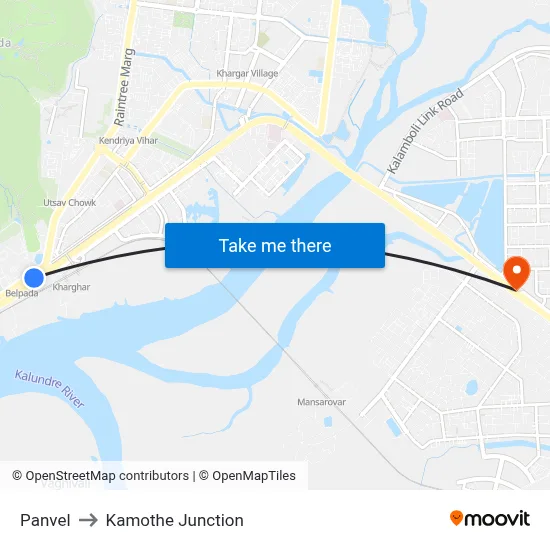 Panvel to Kamothe Junction map