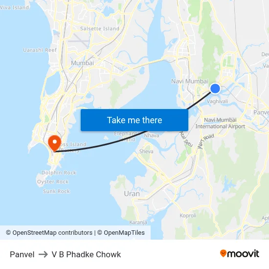 Panvel to V B Phadke Chowk map