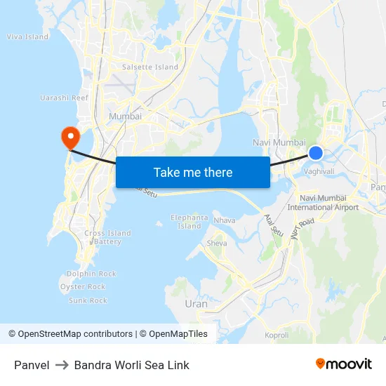 Panvel to Bandra Worli Sea Link map