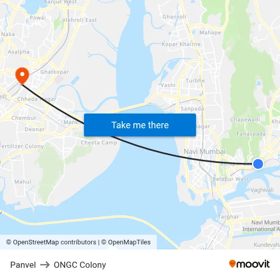 Panvel to ONGC Colony map