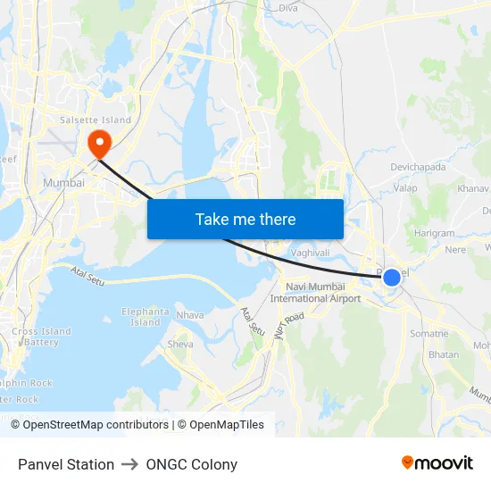 Panvel Station to ONGC Colony map