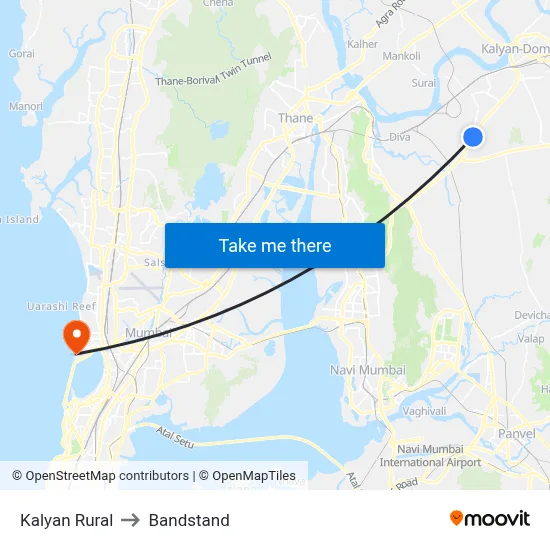 Kalyan Rural to Bandstand map