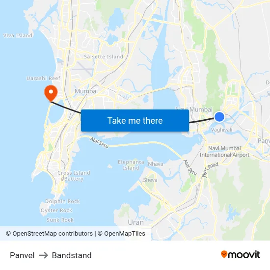 Panvel to Bandstand map