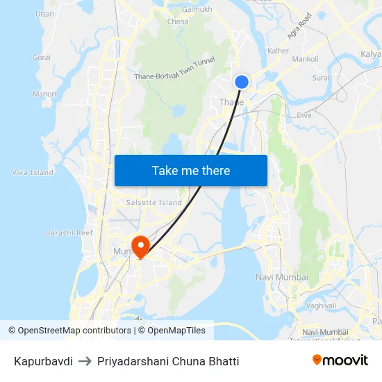 Kapurbavdi to Priyadarshani Chuna Bhatti map