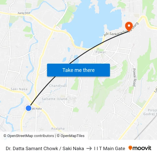 Dr. Datta Samant Chowk / Saki Naka to I I T Main Gate map