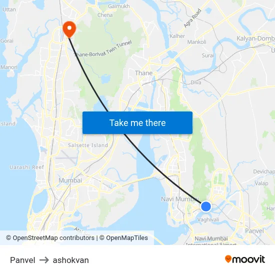 Panvel to ashokvan map