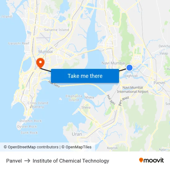 Panvel to Institute of Chemical Technology map