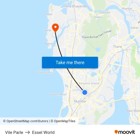 Vile Parle to Essel World map