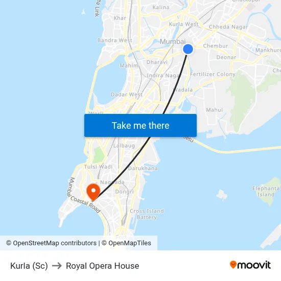 Kurla (Sc) to Royal Opera House map