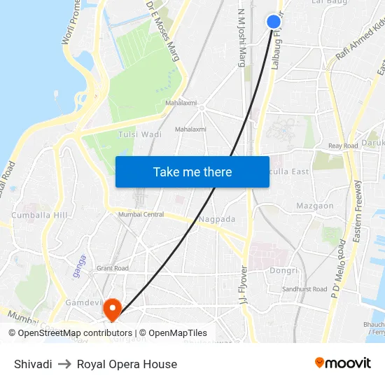 Shivadi to Royal Opera House map