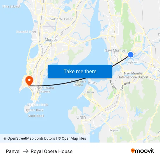 Panvel to Royal Opera House map