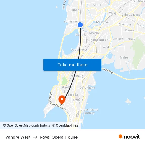 Vandre West to Royal Opera House map
