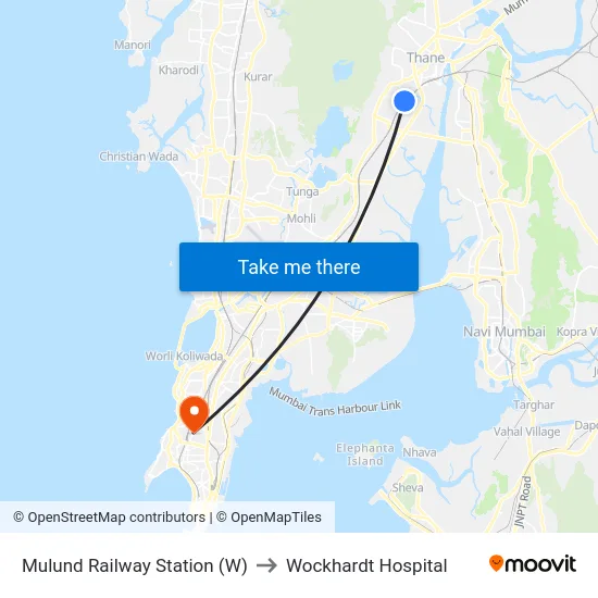 Mulund Railway Station (W) to Wockhardt Hospital map