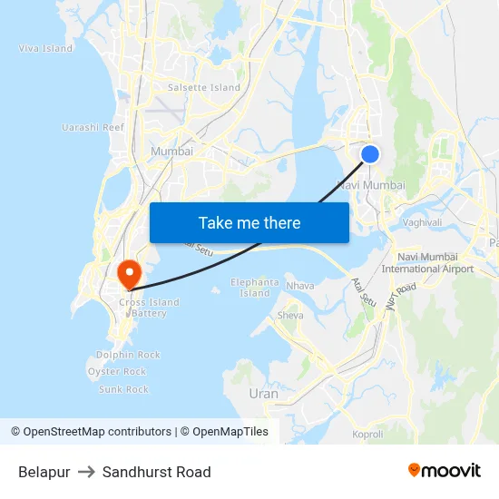 Belapur to Sandhurst Road map
