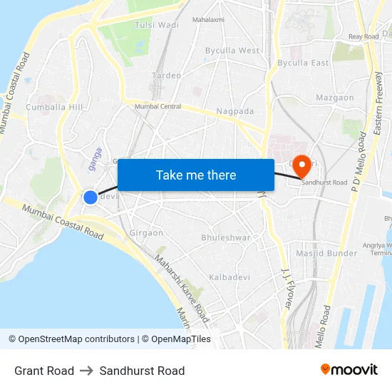 Grant Road to Sandhurst Road map