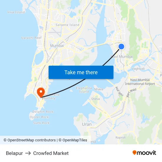 Belapur to Crowfed Market map