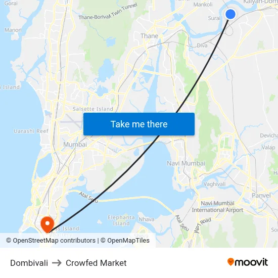 Dombivali to Crowfed Market map