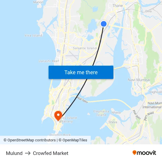 Mulund to Crowfed Market map