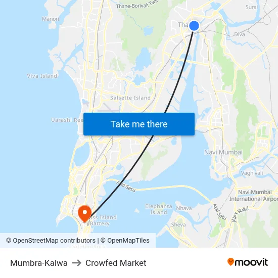 Mumbra-Kalwa to Crowfed Market map