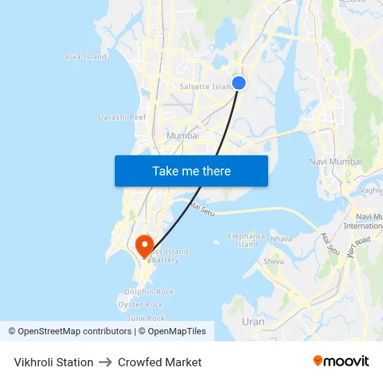 Vikhroli Station to Crowfed Market map