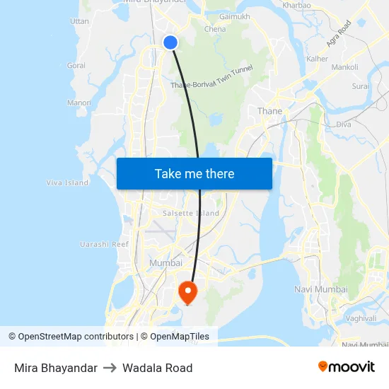 Mira Bhayandar to Wadala Road map